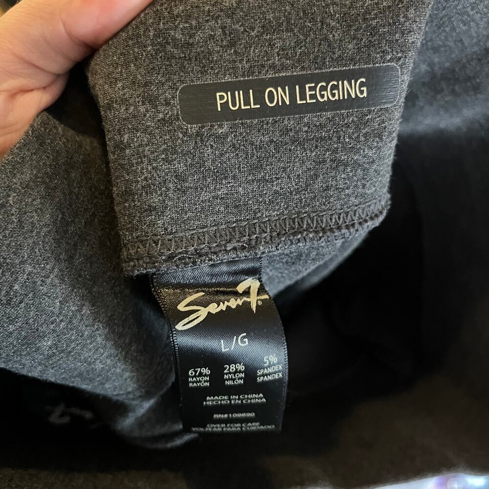 Seven7 Gray Pull On Cropped Leggings Stretch Waist Womens Size Large - Picture 6 of 10